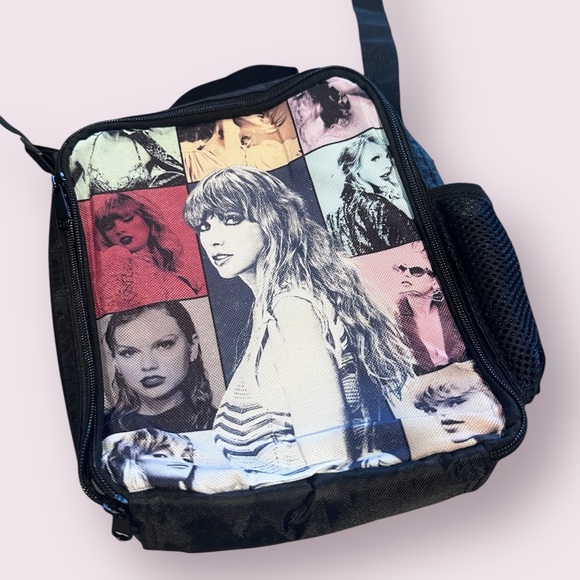 Taylor Swift Black Photo Collage Insulated Lunch Bag With Strap - Picture 2 of 7